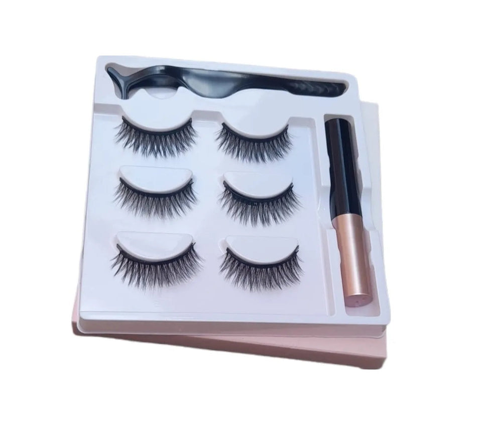 Kit de Pestañas Magnéticas Profesional + delineador